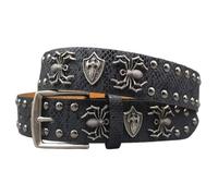 AGUTALITHIC Western Studded Belts for Women Men, Punk Spider and Round Rivet Shining Leather Strap with Single Prong Buckle(115cm/45, Black)