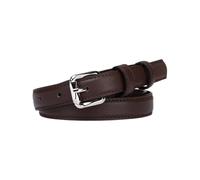 AGUTALITHIC Women Stitching Leather Skinny Belt for Jeans Pants Dress 1.8cm Wide Thin Strap with Bright Silver Roller Buckle(100cm/39, Coffee)
