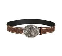 AGUTALITHIC Women Western Floral Studded Embossed Belt Vintage Country Strap for Cowgirl Ladies with Turquoise Carved Buckle(102cm/40.16", C)