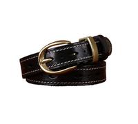 AGUTALITHIC Women's 2.3cm Skinny Stitching Leather Belt for Jeans Pants Fashion Ladies Thin Strap with Heavy Duty Gold Buckle(100cm/39, Black)