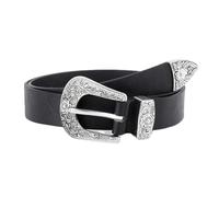AGUTALITHIC Women's Men's Western Embossed Belt with Vintage Medieval Turquoise Engraved Buckle Cowgirl Cowboy Leather Strap(100cm/39, B)