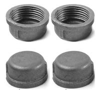 AGUTEA Black Cast Iron Pipe Fitting Cap Suitable for Vintage Shelf Support DIY Pipe Decoration Furniture Safety Decorative Cap (Pack of 4) (3/4 INCH)