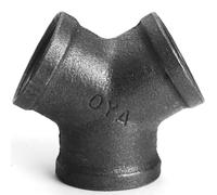 AGUTEA Black Cast Iron Y-Shaped Connector, Y-Type Fitting, Three-Way Connector, Suitable for DIY Industrial-Style Furniture Decorative Brackets (1 Piece) (1/2 INCH)