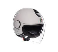 AGV - ETERES E2206, Jet Unisex Motorcycle Helmet, Open Face Motorbike Helmet with Antitheft Ring, Anti-Scratch and Anti-UV Visor, Instant Sweat Absorption Technology, Materia White, XXL