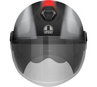AGV Eteres Levanto Jet Helmet, black-red-silver, size M for Men