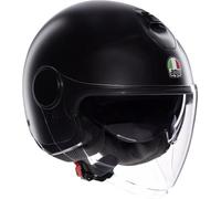 AGV - ETERES E2206, Jet Unisex Motorcycle Helmet, Open Face Motorbike Helmet with Antitheft Ring, Anti-Scratch and Anti-UV Visor, Instant Sweat Absorption Technology, Matt Black, M