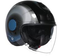 AGV Eteres Urban Jet Motorcycle Motorbike Helmet - Levanto Black Silver Blue