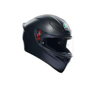 AGV - Helmet K1 S E2206, Full-face Motorbike Helmet, ECE, for Men, Racing Style with Spoiler, Air Intakes and Scratch Resistant Visor, 190° Field of View, with Intercom Ready, Matt Black