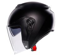 AGV - IRIDES E2206, Motorbike Open Face Helmet, Motorcycle Jet Helmet Unisex with Anti-Scratch and UV-Protective Visor, Matt Black, L