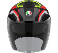 Jet Helmet AGV IRIDES Zurigo Black/Red/Yellow Fluo