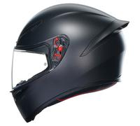 AGV - K1 S E2206, Full-face Motorbike Helmet, ECE, for Men, Racing Style with Spoiler, Air Intakes and Scratch Resistant Visor, 190° Field of View, with Intercom Ready, Matt Black, Small