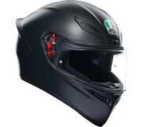 AGV - K1 S E2206, Full-face Motorbike Helmet, ECE, for Men, Racing Style with Spoiler, Air Intakes and Scratch Resistant Visor, 190° Field of View, with Intercom Ready, Matt Black, X-Large