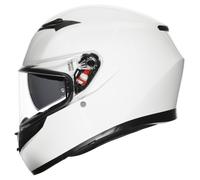 AGV - K3 E2206 MPLK, Full-face ECE Motorcycle Helmet with Spoiler and Scratch Resistant UV Visor, with Interphone Ready, Mono White, Unisex, L