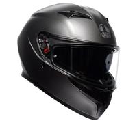 AGV - K3 E2206 MPLK, Full-face ECE Motorcycle Helmet with Spoiler and Scratch Resistant UV Visor, with Interphone Ready, Mono Matt Luna Grey, Unisex, XXL