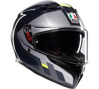 AGV K3 Motorcycle Helmet Shade Gloss Black Grey Fluorine Yellow (XL)