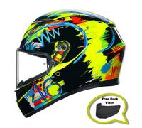 AGV K3 Motorcycle Motorbike Helmet Rossi Winter Test 2019 (Free Dark Visor)