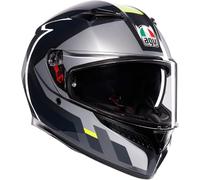 AGV K3 Shade, full face helmet L Grey/Black/Neon-Yellow