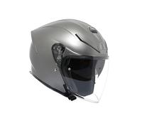 AGV - K5 JET EVO E2206, Jet Unisex Motorbike Helmet, Carbon and Glass Fibre Open Face Motorcycle Helmet, with Scratch Resistant and Anti-UV Visor, Matt Luna Grey, L