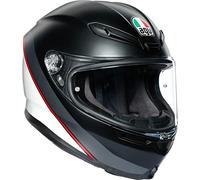 AGV K6 MAX VISION MINIMAL PURE MATT BLACK WHITE RED FULL FACE HELMET XL
