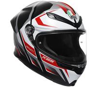 AGV K6 S Full Face Motorcycle Motorbike Helmet - Karve Black White Red