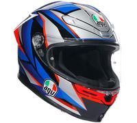 AGV K6 S Full Face Motorcycle Motorbike Helmet - Slashcut Black / Blue / Red