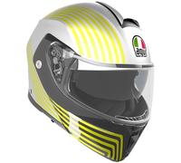 AGV Street Modular Motorcycle Touring Helmet - Iseo Matt White/Black/Fluo Yellow