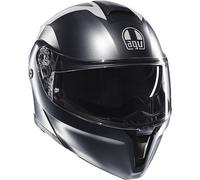 AGV Street Modular Motorcycle Touring Helmet - Resia Matt Grey / Silver / Red