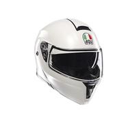 AGV Streetmodular ECE 22-06 Mono, Modular Helmet, Flip Up Motorcycle Helmet ECE 22-06 P/J With Sun Visor, Matt Materia White, M