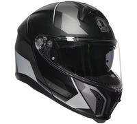 AGV Tourmodular Flip-Up Motorcycle Motorbike Helmet Perception Matt Black Silver