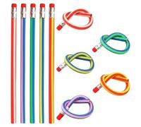 Agvdg 10 Pcs Colorful Striped Bendy Pencils, Non-Toxic Writing Drawing Toys, Ideal for Party Favors, School Prizes, Class Gifts, Party Bag Fillers