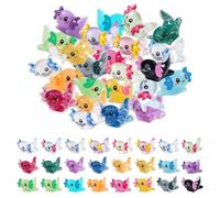 Agvdg 24 Pcs Mini Resin Axolotl Figures, Mini Axolotl Toy Resin Animals for DIY Craft, Dollhouse, Potted Plant Decorations & Tank Accessories