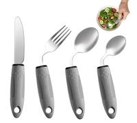 Agvdg 4PCS Arthritis Aids 42° Angled with Wide Handles Easy Grip Adaptive Utensils Cutlery for Arthritic Hands Disabled Adults Elderly Parkinson Tremors