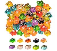 Agvdg 50 PCS Luminous Mini Resin Frogs & Mini Resin Toads, 10 Colors Glow in The Dark Tiny Frogs/Toads Figurines - for Landscape Potted, Car Dashboard, Aquarium, Dollhouse Decor & Craft Gifts