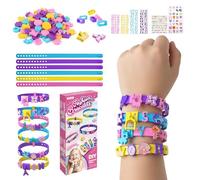 Agvdg 6PCS Friendship Bracelet Making Kit Adjustable Bands DIY Custom Letter Pattern Bracelet Arts and Crafts for Girls Kids Ages 6-12 Birthday Presents Travel