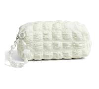 Agvdg Pencil Case Aesthetic Cute with Cloud Bead Chain Preppy School Stationery Multi-Use Beige for Makeup Cosmetic Organizer Travel Toiletry Bags Skin Care Pouch Girls Women