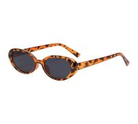 Agvdg Sunglasses Black Lenses Oval Glasses Fashion Retro 90s Sunglasses Womens Narrow Small Tiny Tortoiseshell Frame