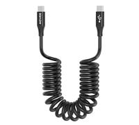 AGVEE 1.5ft Coiled Short USB-C to USB-C Charging Cable [USB-IF Certified] 60W PD Fast Charger Cord in Car for iPhone 16/15 CarPlay, Galaxy S25 S24 S23 S22 S21 S10 S9 S8, Google Pixel, Black