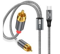 AGVEE 6.6ft 24-bit/96kHZ USB C to RCA Audio Cable | Type C to 2RCA Y Splitter Cord for iPhone 17 16 15 iPad Pro Samsung Galaxy S26 S25 S24 S23 S22, Google Pixel, Amplifiers