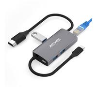AGVEE USB-C HDMI Adapter for Steam Deck ROG Ally Legion Go MSI Claw,Type-C to 4K@60HZ HDMI Adapter with Gigabit RJ45 Ethernet LAN Network, Portable Travel, Gray