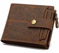 AGWANI HANDICRAFT Leather Wallet for Men, RFID Blocking, Extra Capacity Bifold Wallet with 1 ID Windows With Extra Coin pocket, Ultra Strong Stitching, Slim Bi-fold with 9 Card Slots Gift For Him