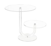 Agwuoetr 1 PCS 2 Tier Cupcake Display Stand Transparent Round Acrylic Cake Shelf Wedding Cake Decorating Tool