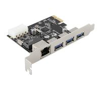 Agwuoetr 1 PCS PCIe Slot to RJ45 USB 3.0 PCIe Riser Card with Gigabit Ethernet Controller PCI Express Adapter Fit for Desktop PC