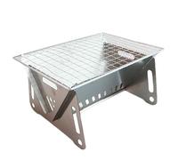 Agwuoetr 1 PCS Portable Stainless Steel Camping Stove Charcoal Barbecue Grill Wood Burner Cooking Stove Silver