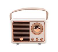 Agwuoetr 1 PCS Retro Bluetooth Speaker Sound Stereo Portable Mini Travel Music Player Beige