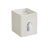 Agwuoetr 1 PCS Tissue Box Cover PU Leather Tissue Box Holder for Bathroom Office Desk Tissue Holder Decorative Organizer (White)