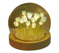 Agwuoetr 1 Piece Handmade DIY Tulip Girl Living Room Night Light Desktop Light Romantic Ambient Lamp Blue