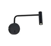 Agwuoetr 1 Piece Hotel Room Reading Lamp Bedroom Exposed Bedside Lamp with Switch (Black)
