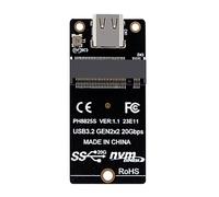 Agwuoetr 1 Piece M.2 to Type C SSD Adapter ASM2364 NVME Riser Board Black ABS 20Gbps Conversion Board 2000MB/S for SSD 2230/42/60/80