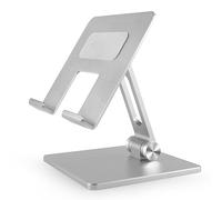Agwuoetr 1 Piece Portable Phone Holder Stand Tablet Desk Metal Cell Phone Holder for Pad Tablet Silver