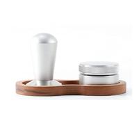 Agwuoetr 1 Set of Three 58mm Aluminum Coffee Tamper Replacement with Grooved Wooden Pad Non-Slip Coffee Appliance Accessories